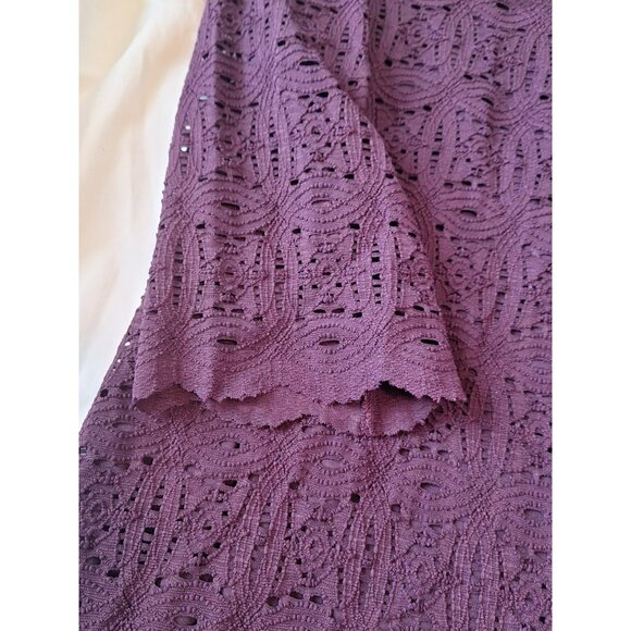 RN Studio Ronni Nicole Dress Size L Purple Lined Lace Overlay - Picture 6 of 7